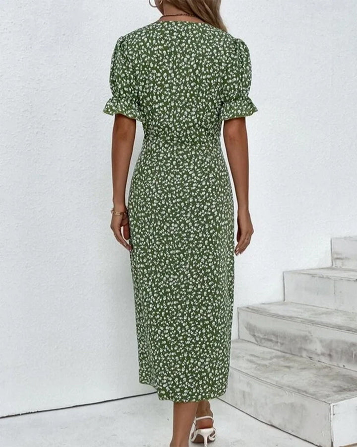 Women's Floral Print Chiffon Dress – Light Summer Occasion Wear – view 11