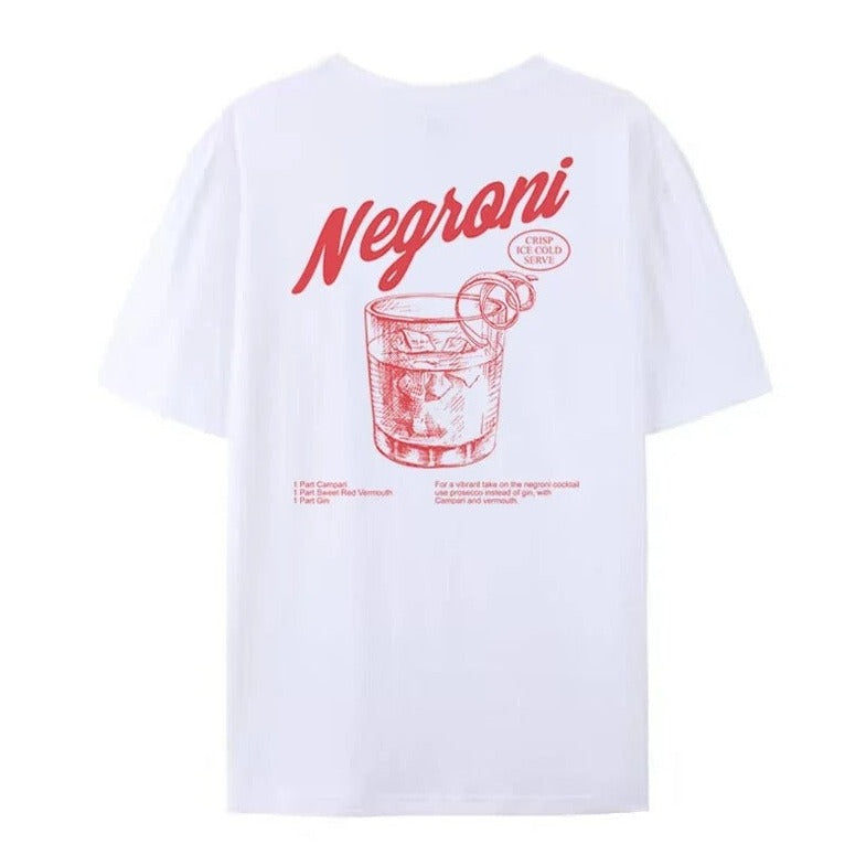 Women's Negroni Nights Vintage Graphic Tee – Soft Cotton – White