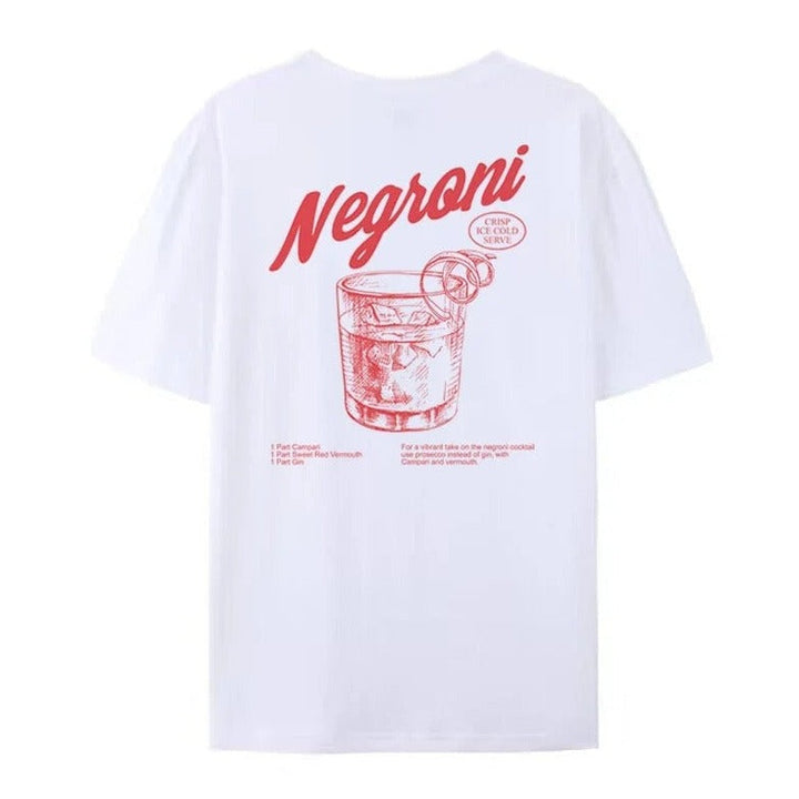 Women's Negroni Nights Vintage Graphic Tee – Soft Cotton – White