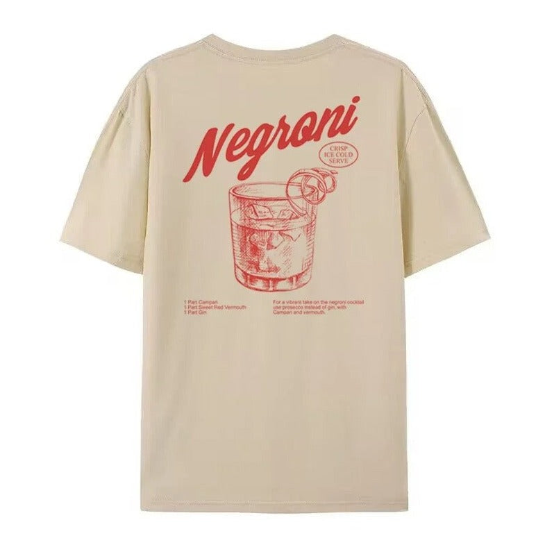 Women's Negroni Nights Vintage Graphic Tee – Soft Cotton – Khaki