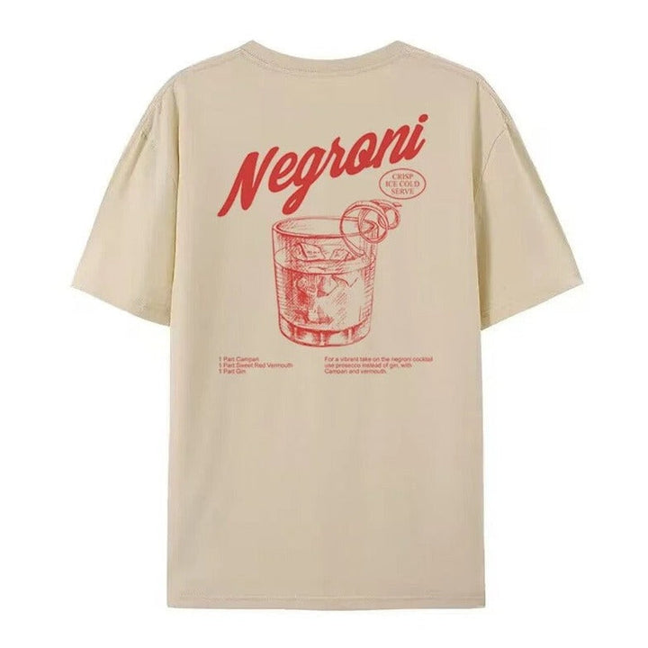 Women's Negroni Nights Vintage Graphic Tee – Soft Cotton – Khaki