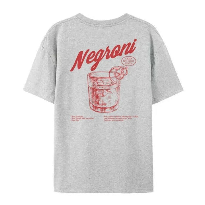 Women's Negroni Nights Vintage Graphic Tee – Soft Cotton – Grey