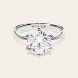 Women's Eterna Moissanite Solitaire Ring – Sterling Silver, 1–3ct