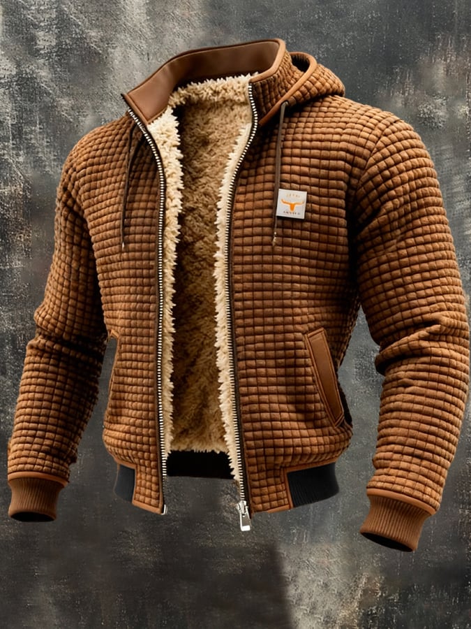 Men's Sherpa-Lined Bomber Jacket – Fleece Warmth – Leather Trim – view 5