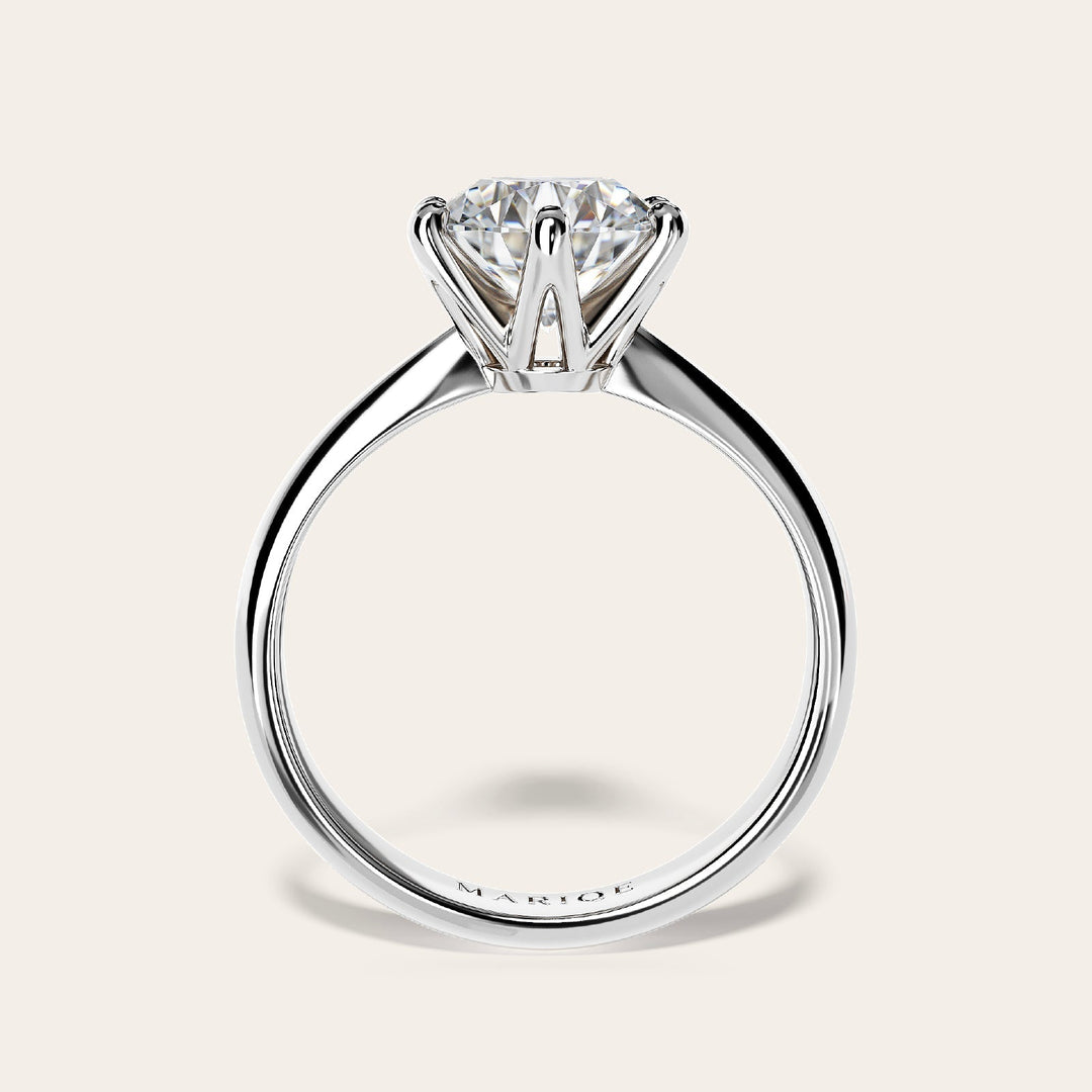 Eterna ring side profile showing 6-prong setting