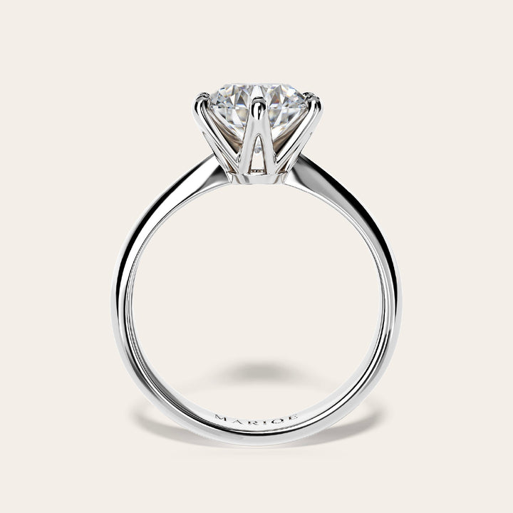 Eterna ring side profile showing 6-prong setting
