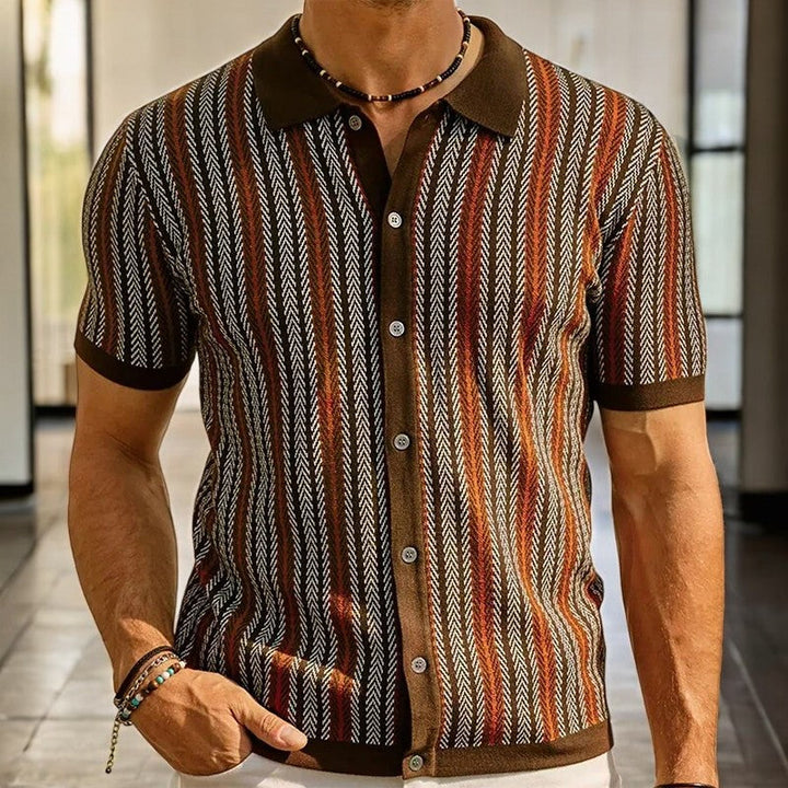 Men's Organic Cotton Knitted Shirt – Textured Button-Through – view 6
