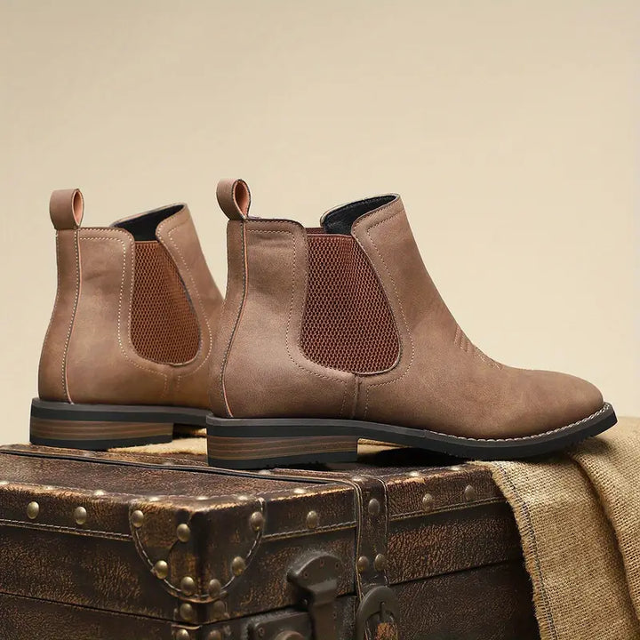 Men's Leather Chelsea Boots – Western Stitch – Stacked Sole – view 10