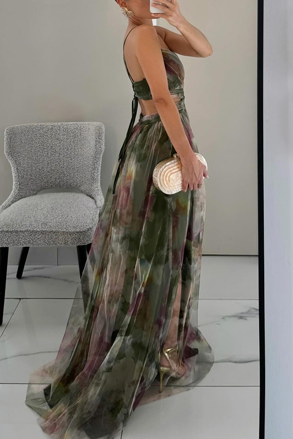 Women's Floral Print Maxi Dress – Romantic Summer Occasionwear