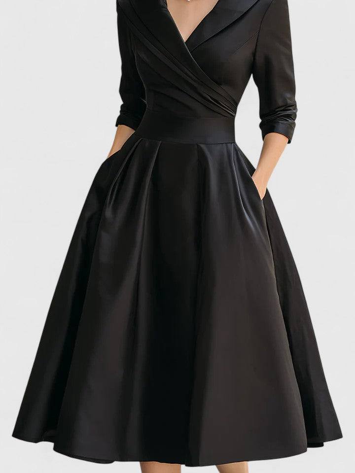 Women's Elegant Midi Dress - Effortless Style for Day or Night