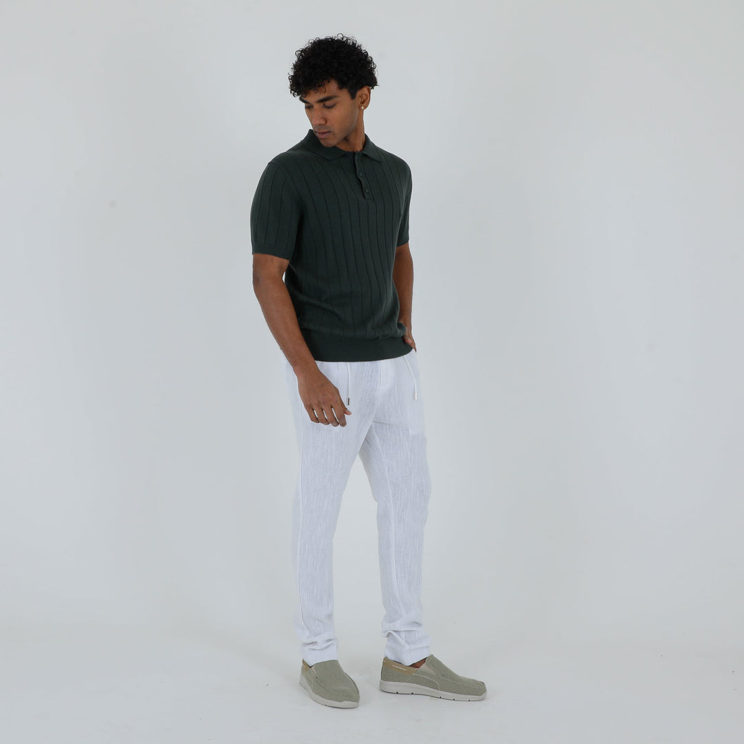 Men's Cotton Crepe Knit Polo Shirt – Revere Collar Summer Knit – view 6