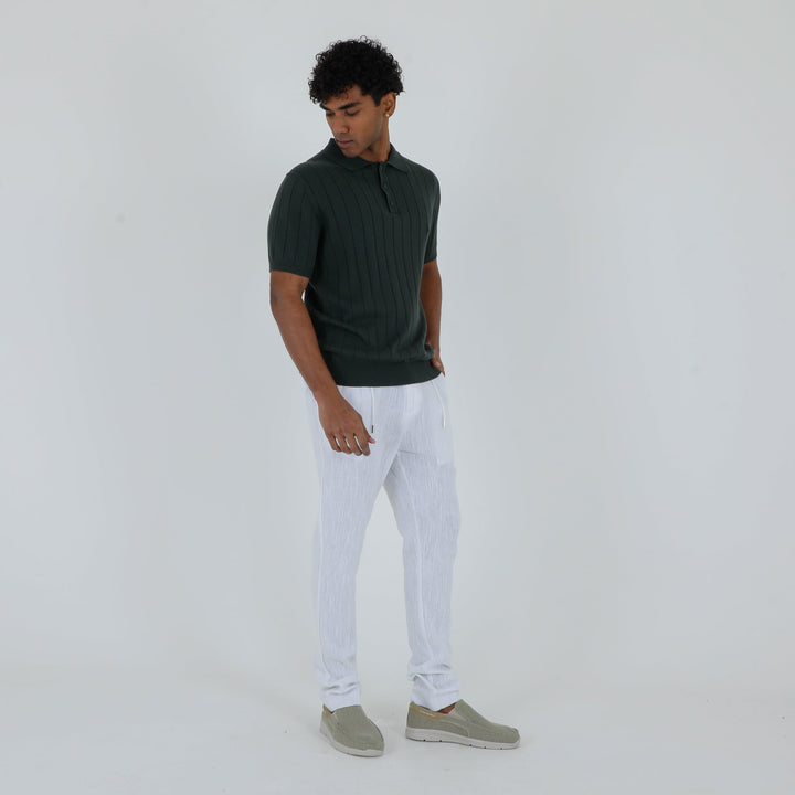 Men's Cotton Crepe Knit Polo Shirt – Revere Collar Summer Knit – view 6