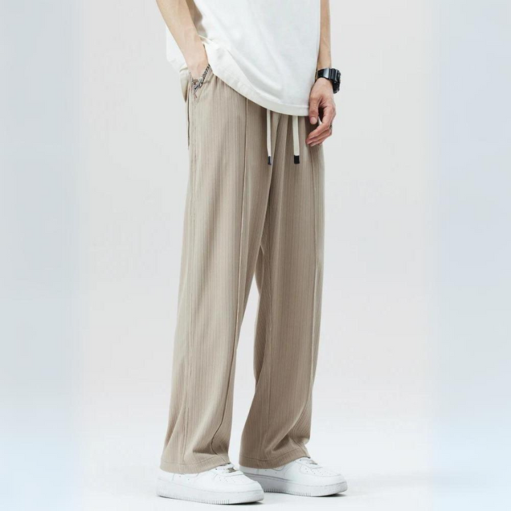 Men's Pleated Tailored Trousers – Elastic Waist Smart Casual – view 3