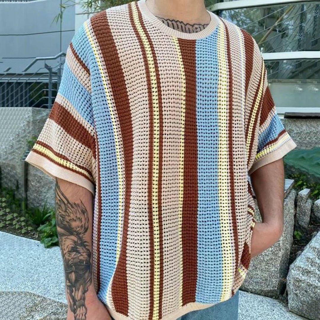 Men's Riviera Striped Open-Knit Top – Relaxed Resort Style – view 6