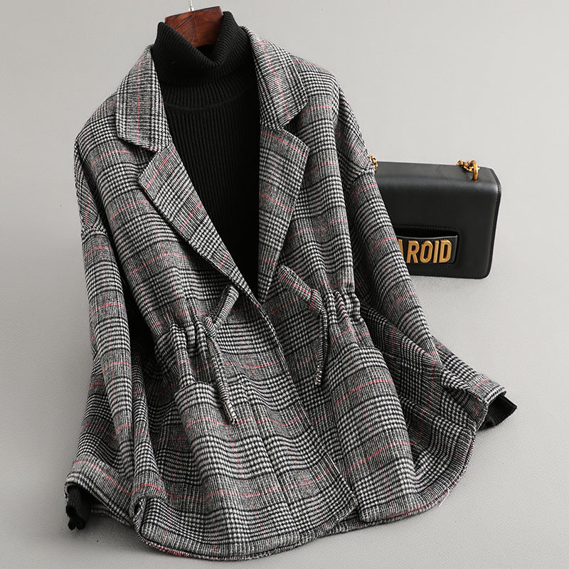 Women's Wool Knit Cardigan – Shawl Collar & Tie Waist