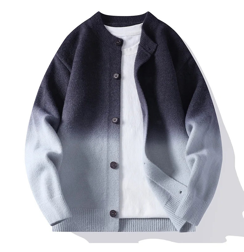 Men's Ombre Knit Cardigan – Button-Front Layering Jumper – view 2