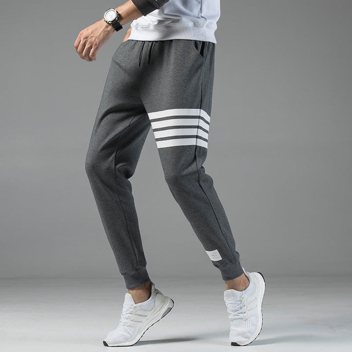 Men's Cotton Blend Joggers – Sienna Striped Track Trousers – view 9