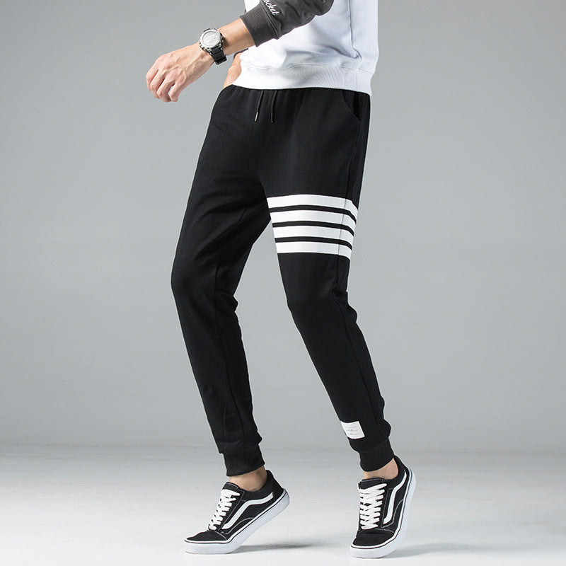 Men's Cotton Blend Joggers – Sienna Striped Track Trousers