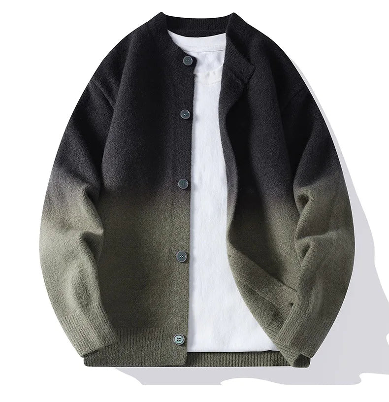 Men's Ombre Knit Cardigan – Button-Front Layering Jumper – view 3