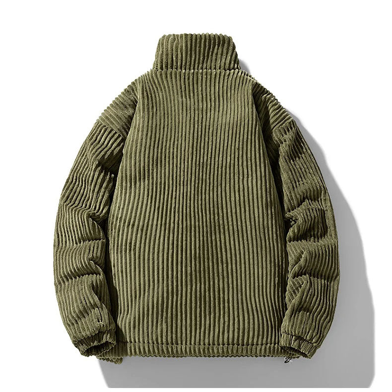 Men's Corduroy Jacket – Quilted Lining – Funnel Neck Warmth – view 4