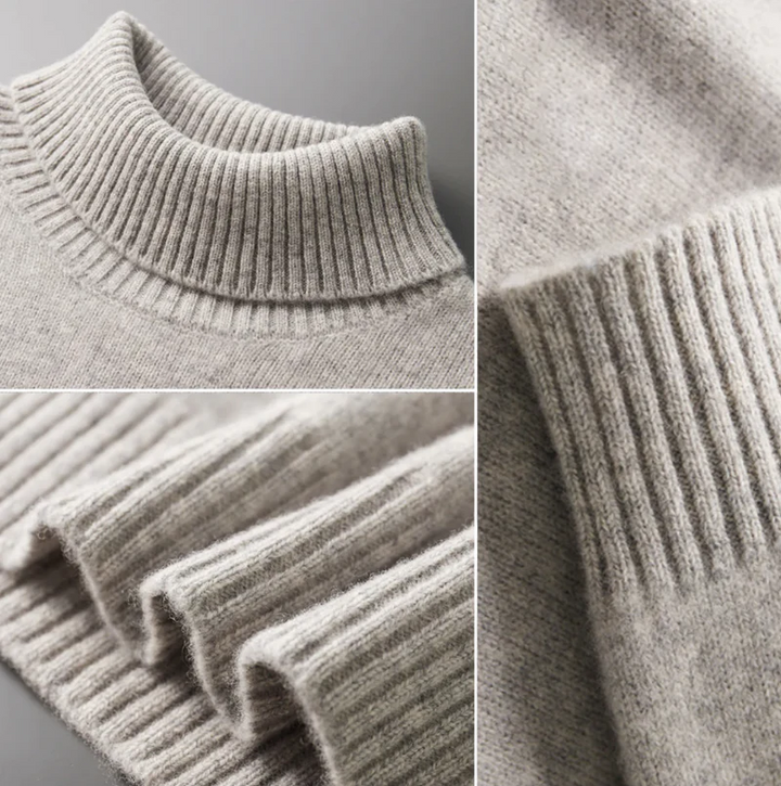 Men's Merino Wool Turtleneck Jumper – Soft Lightweight Layer – view 3