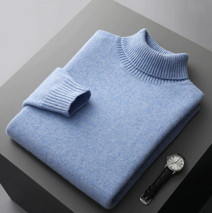 Men's Merino Wool Turtleneck Jumper – Soft Lightweight Layer – view 5