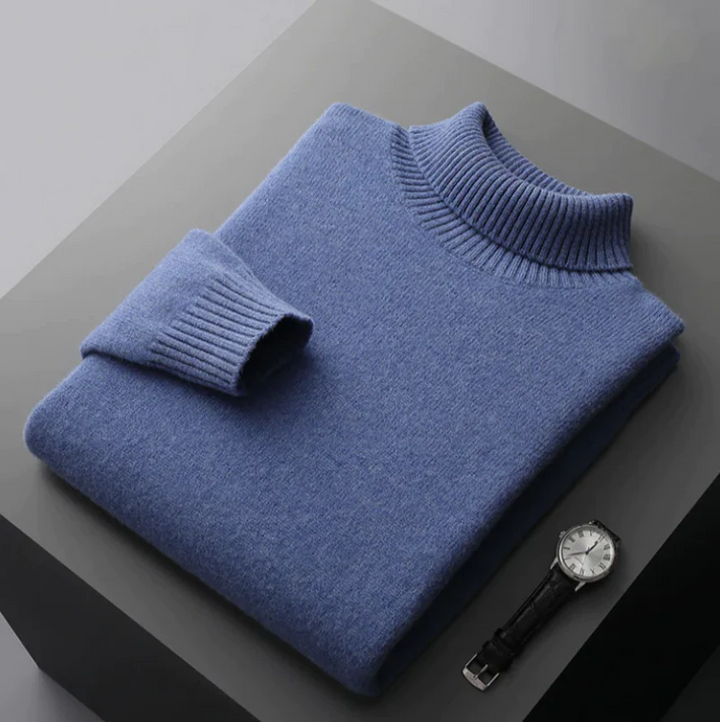 Men's Merino Wool Turtleneck Jumper – Soft Lightweight Layer – view 6