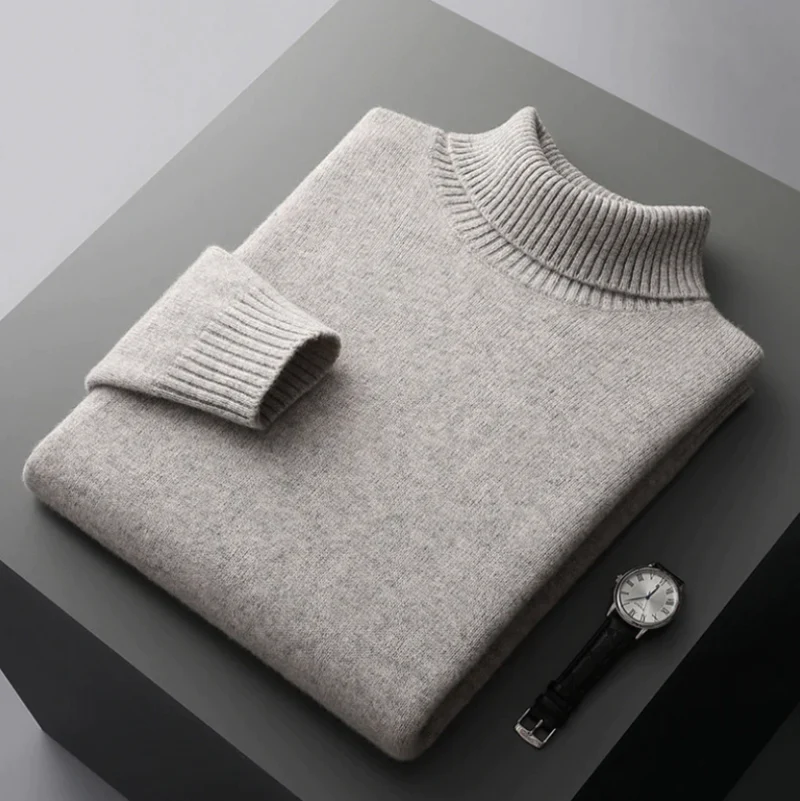 Men's Merino Wool Turtleneck Jumper – Soft Lightweight Layer – view 8