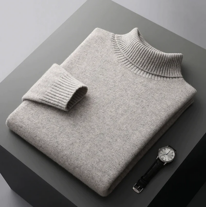 Men's Merino Wool Turtleneck Jumper – Soft Lightweight Layer – view 8