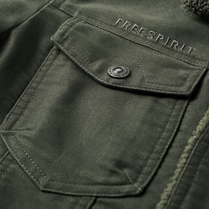 Men's Fortress Padded Cotton Military Jacket – Fleece Lined – view 7