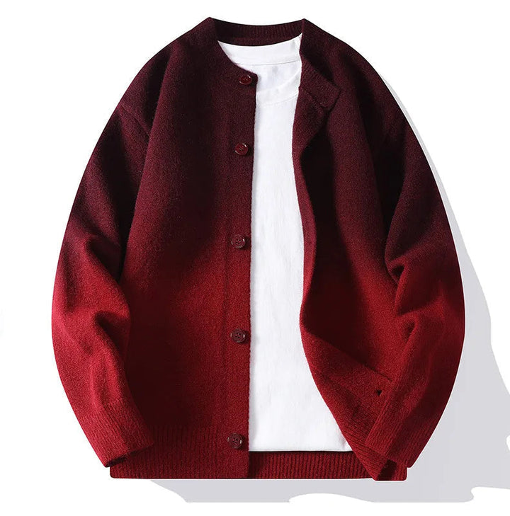 Men's Ombre Knit Cardigan – Button-Front Layering Jumper – view 4