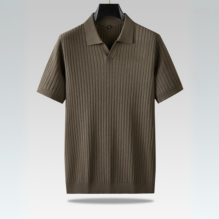Men's Knitted Polo Shirt – Breathable Ribbed Summer Knit – view 4