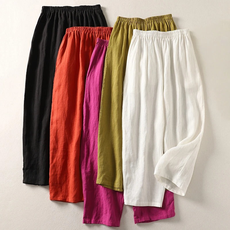 Women's Relaxed Linen Trousers – Breathable Elasticated Waist – view 7