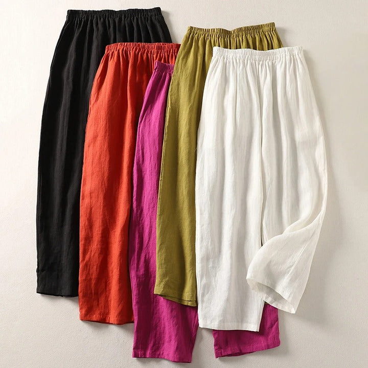 Women's Relaxed Linen Trousers – Breathable Elasticated Waist – view 7