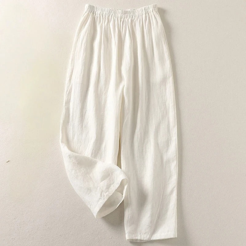 Women's Relaxed Linen Trousers – Breathable Elasticated Waist – view 5
