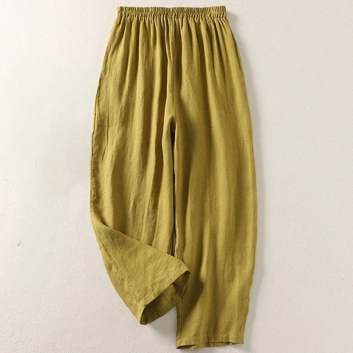 Women's Relaxed Linen Trousers – Breathable Elasticated Waist – view 2