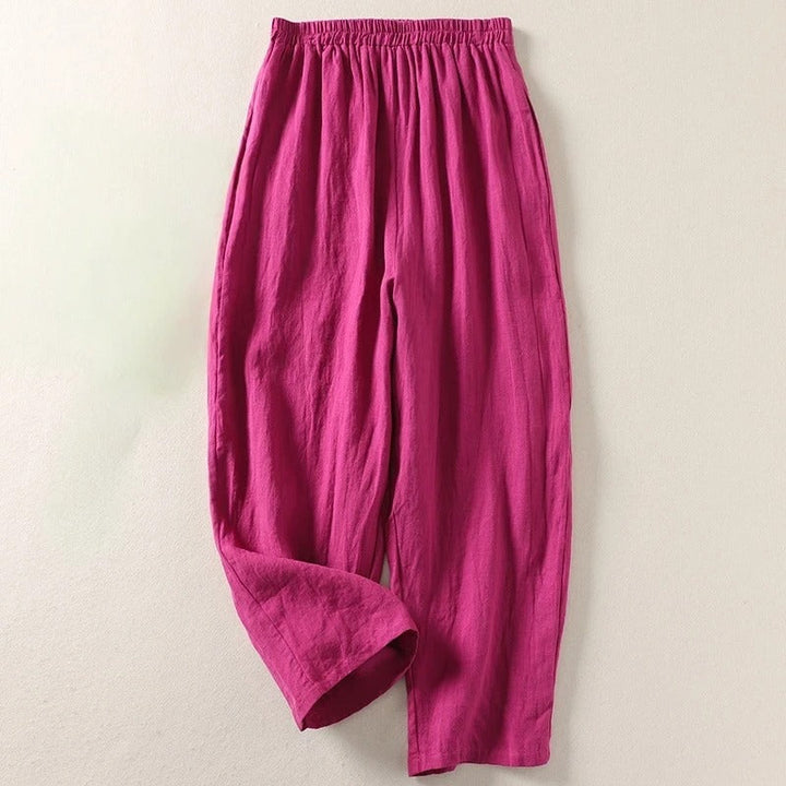 Women's Relaxed Linen Trousers – Breathable Elasticated Waist – view 4