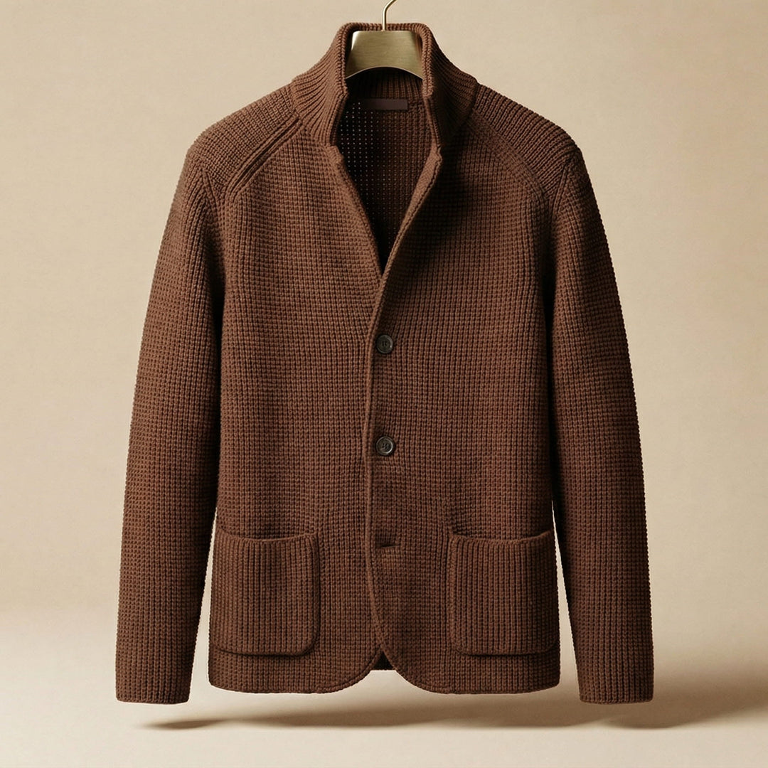 Men's Knit Cardigan – Button-Front Tailored Layering Jumper – view 4