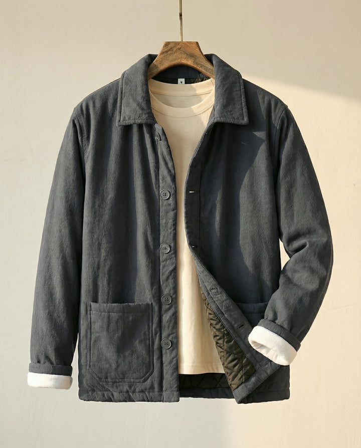 Men's Cotton Quilted Jacket – Insulated Button-Front Layer – view 2