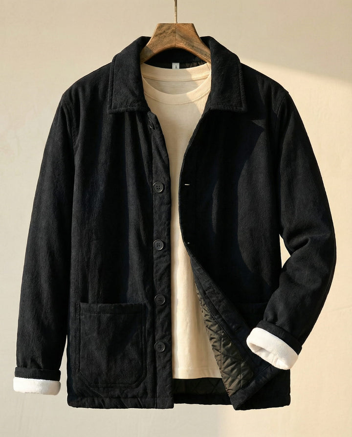 Men's Cotton Quilted Jacket – Insulated Button-Front Layer – view 3