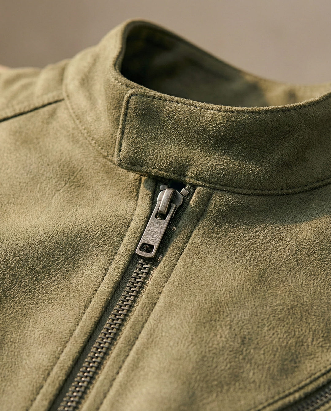 Men's Suede Jacket – Zip-Front Tailored Layering Jacket – view 4