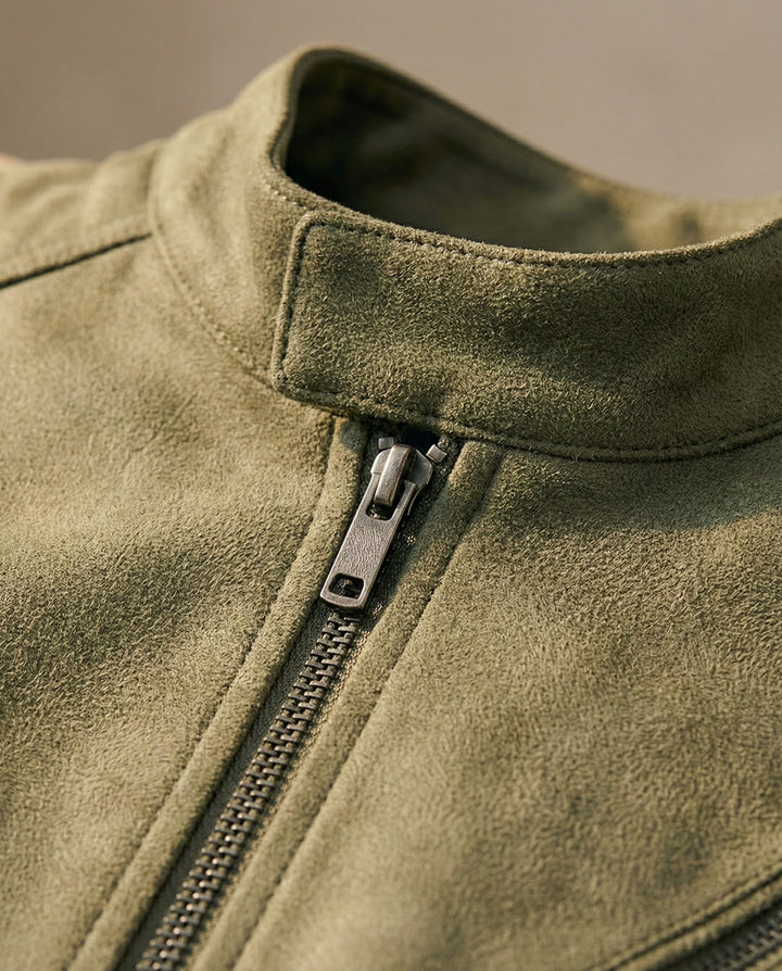 Men's Suede Jacket – Zip-Front Tailored Layering Jacket – view 4