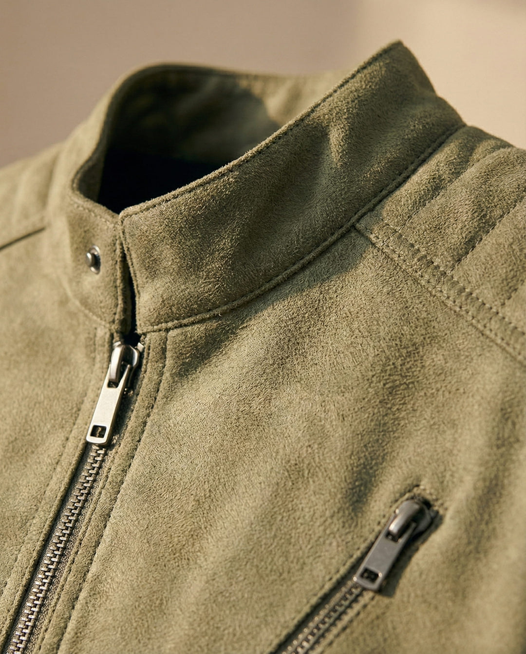 Men's Suede Jacket – Zip-Front Tailored Layering Jacket – view 5