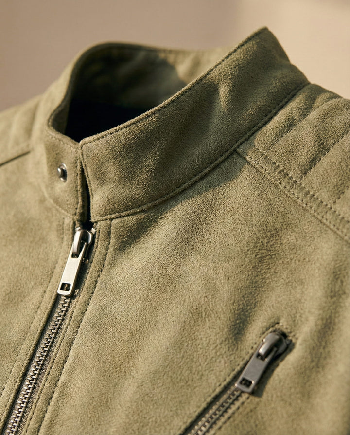 Men's Suede Jacket – Zip-Front Tailored Layering Jacket – view 5