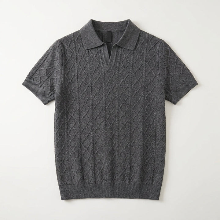 Men's Textured Knit Polo Shirt – Smart-Casual Short Sleeve – view 2