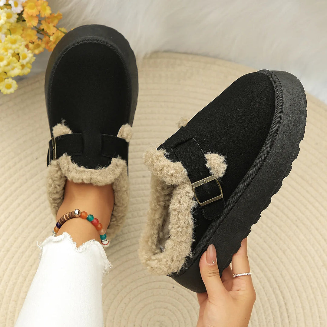 Women's Velvet Plush Slippers – Cosy Faux Suede House Shoes