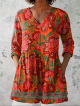 Women's V-Neck Longline Shirt with Pockets - Everyday Elegance