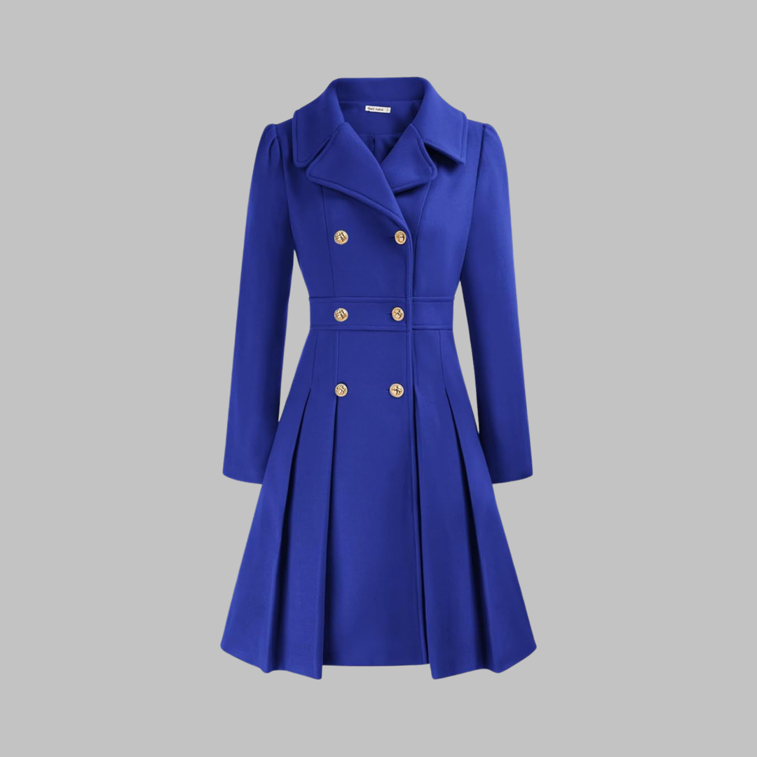Women's Double Button Long Sleeve Coat - Elegant & Timeless