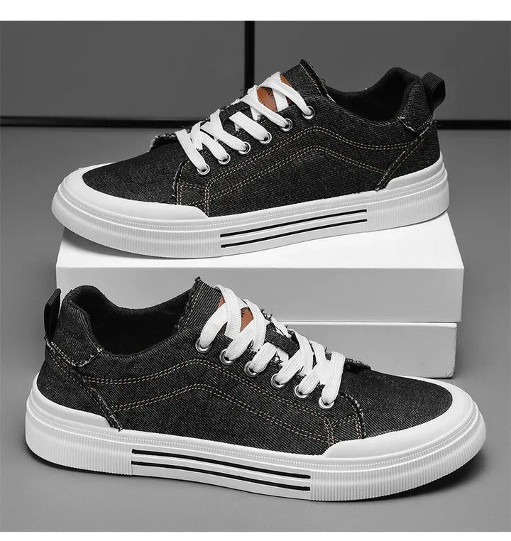 Men's Denim Trainers – Casual Low-Top Sneakers with Grip Sole – view 12
