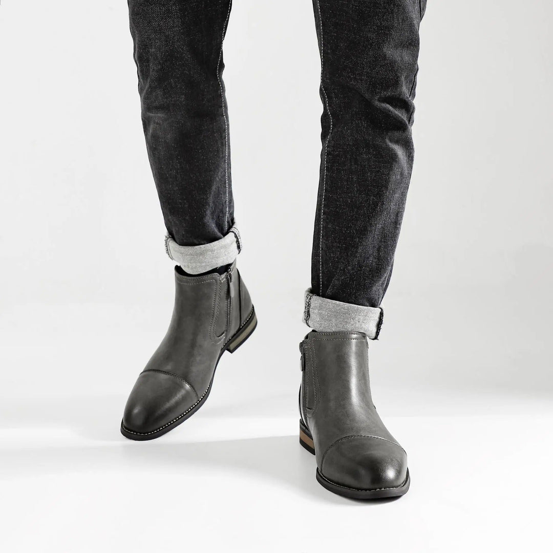 Alessio Men's Chelsea Boots – Burnished Side-Zip City Style – view 7